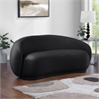 Pemberly Row Modern / Contemporary Black Velvet Fabric Loveseat