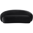 Pemberly Row Modern / Contemporary Black Velvet Fabric Loveseat