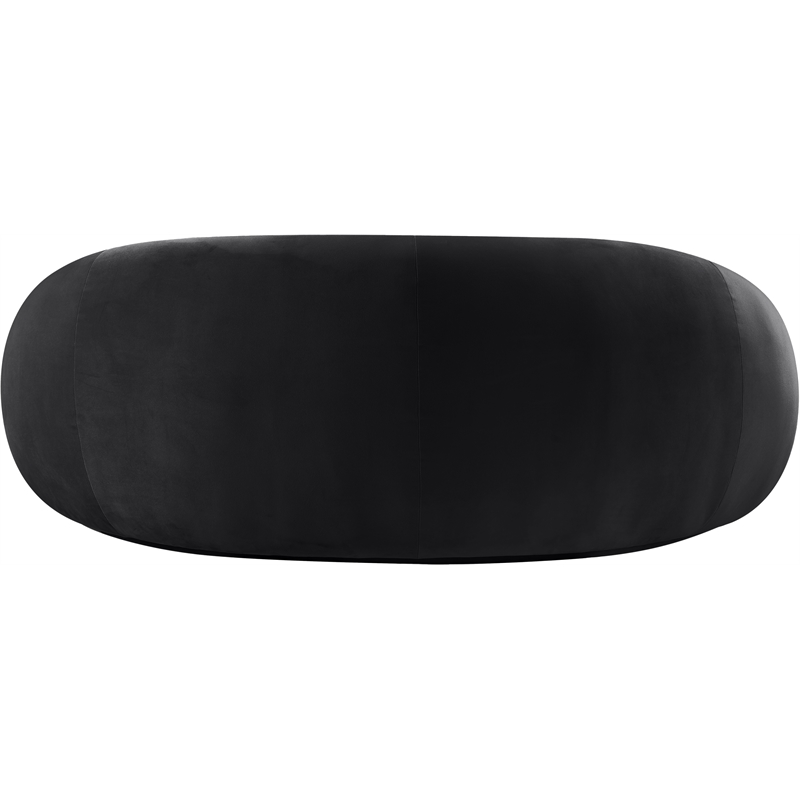 Pemberly Row Modern / Contemporary Black Velvet Fabric Loveseat