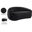 Pemberly Row Modern / Contemporary Black Velvet Fabric Loveseat