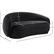 Pemberly Row Modern / Contemporary Black Velvet Fabric Loveseat