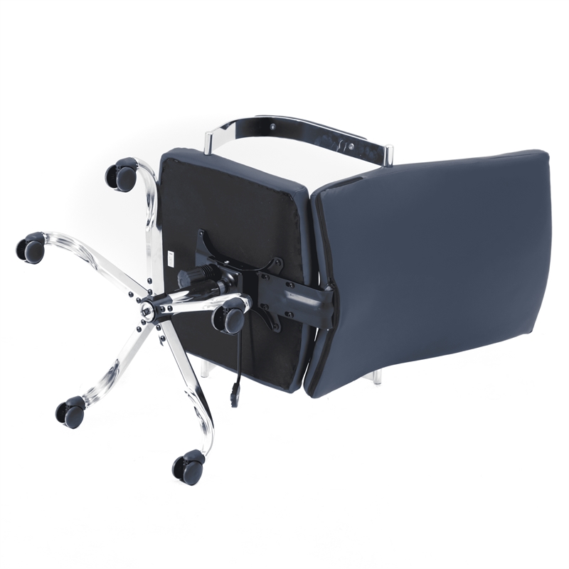 Pemberly Row Modern High-Back Leather Conference Office Chair in Navy Blue