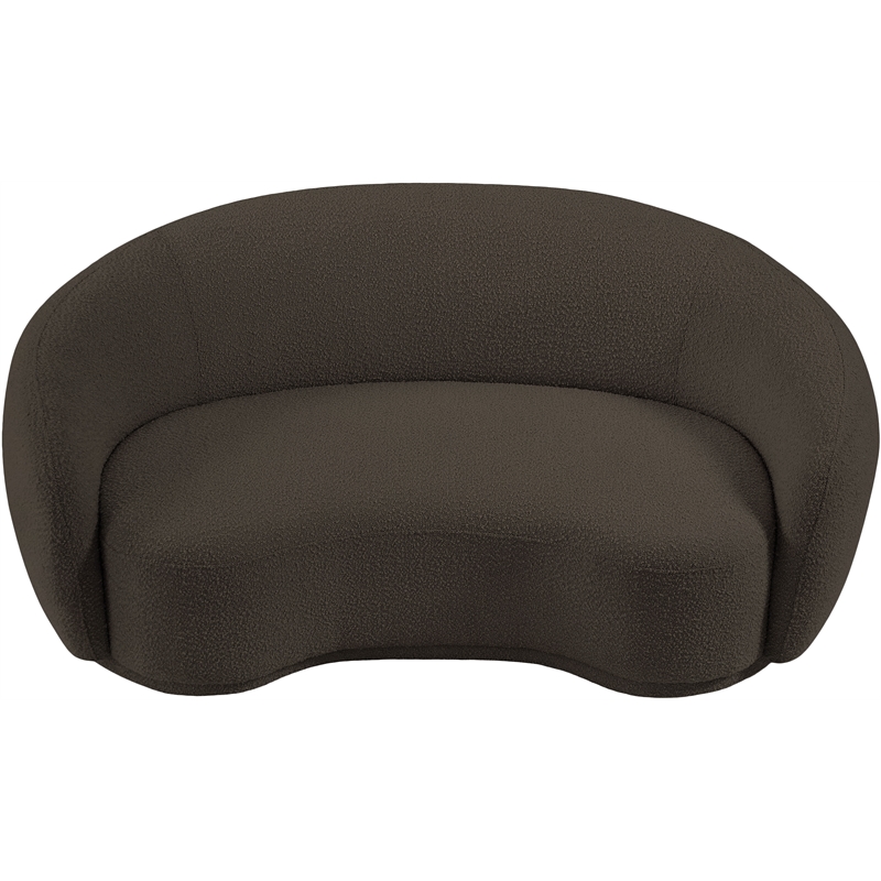 Pemberly Row Modern / Contemporary Brown Boucle Fabric Loveseat