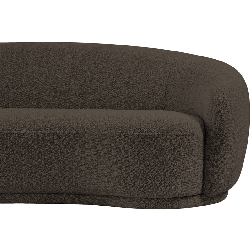 Pemberly Row Modern / Contemporary Brown Boucle Fabric Loveseat