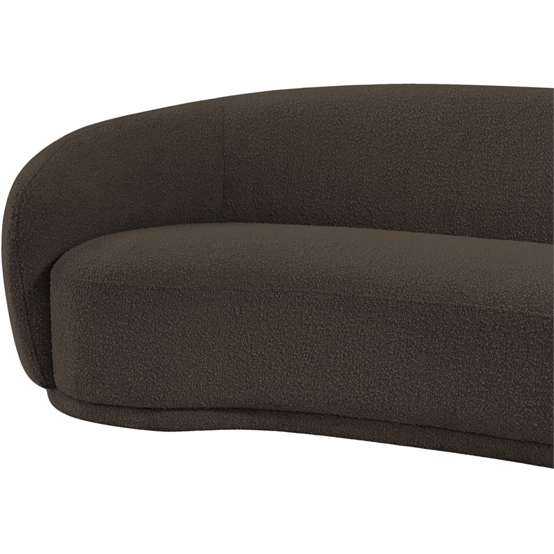 Pemberly Row Modern / Contemporary Brown Boucle Fabric Loveseat
