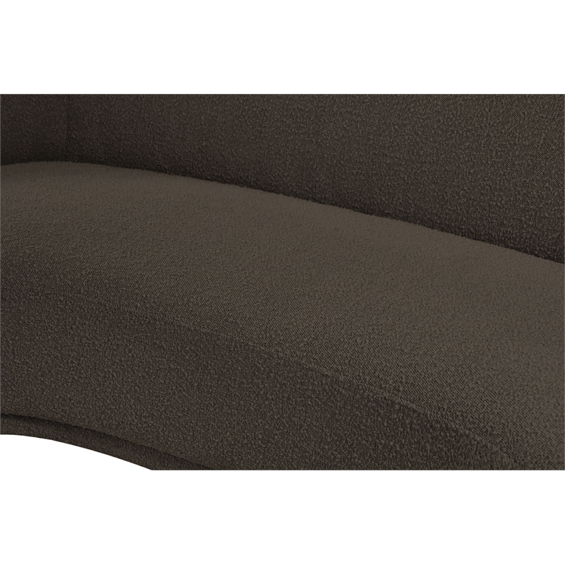 Pemberly Row Modern / Contemporary Brown Boucle Fabric Loveseat