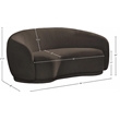 Pemberly Row Modern / Contemporary Brown Boucle Fabric Loveseat