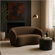 Pemberly Row Modern / Contemporary Brown Boucle Fabric Loveseat