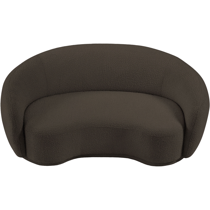 Pemberly Row Modern / Contemporary Brown Boucle Fabric Loveseat