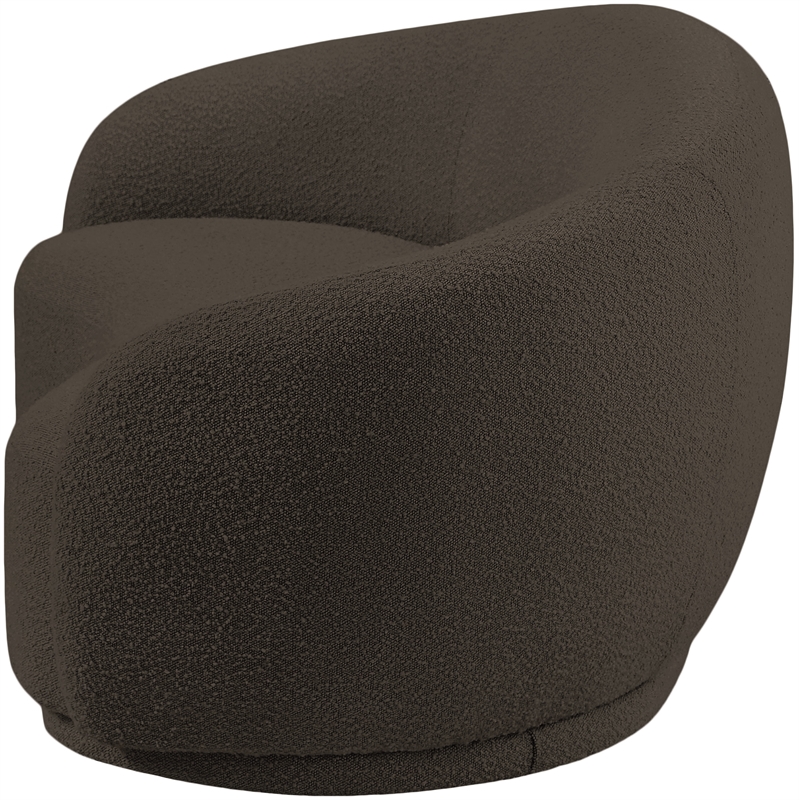 Pemberly Row Modern / Contemporary Brown Boucle Fabric Loveseat