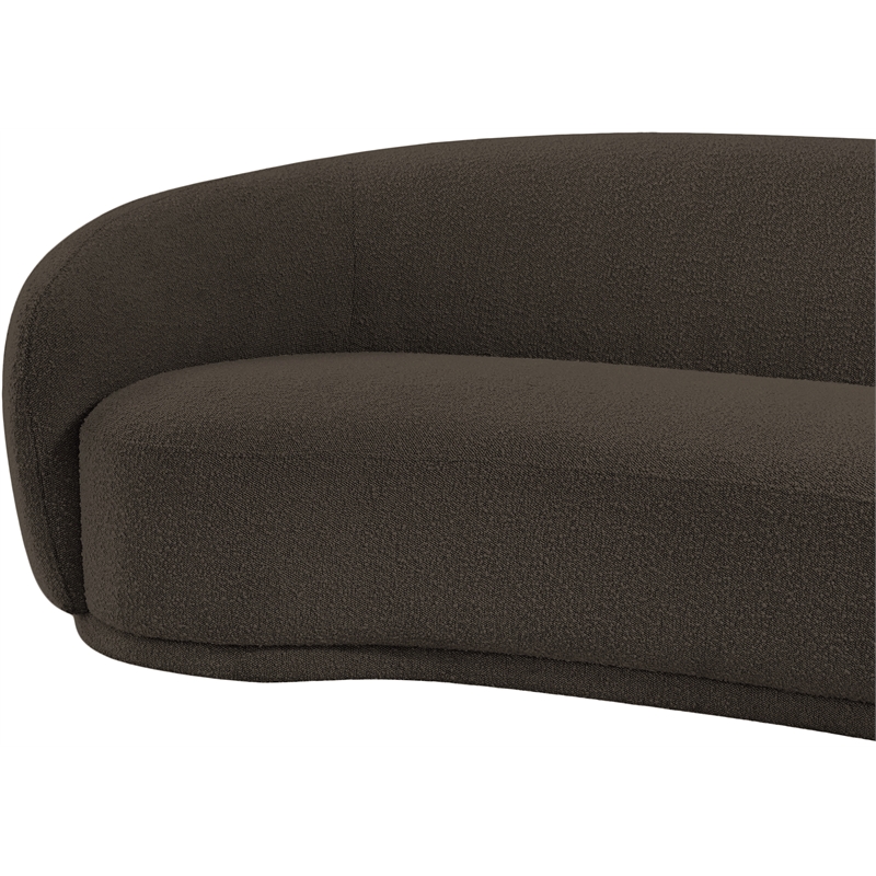 Pemberly Row Modern / Contemporary Brown Boucle Fabric Loveseat