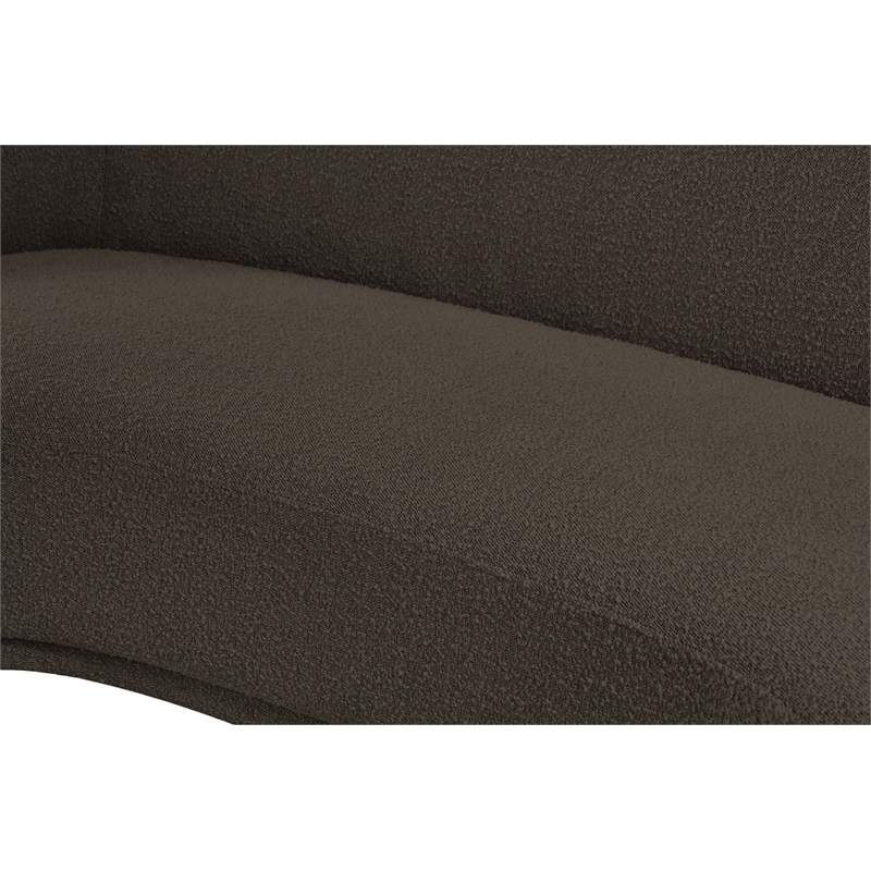 Pemberly Row Modern / Contemporary Brown Boucle Fabric Loveseat