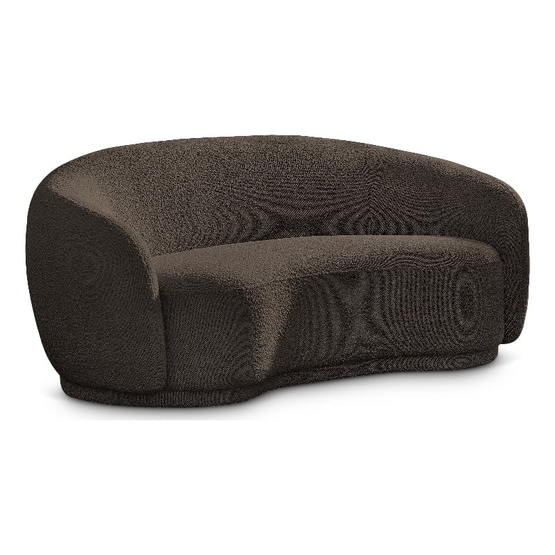 Pemberly Row Modern / Contemporary Brown Boucle Fabric Loveseat