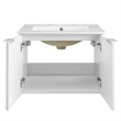 Pemberly Row Modern Wood Wall-Mount Bathroom Vanity in White