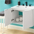 Pemberly Row Modern Wood Wall-Mount Bathroom Vanity in White