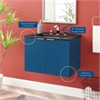 Pemberly Row Modern Wood Wall-Mount Bathroom Vanity in Navy/Black