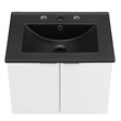 Pemberly Row Modern Wood Wall-Mount Bathroom Vanity in White/Black