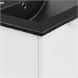 Pemberly Row Modern Wood Wall-Mount Bathroom Vanity in White/Black