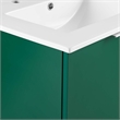 Pemberly Row Modern Wood Wall-Mount Bathroom Vanity in Green/White
