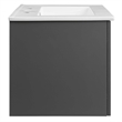 Pemberly Row Modern Wood Wall-Mount Bathroom Vanity in Gray/White