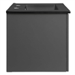 Pemberly Row Modern Wood Wall-Mount Bathroom Vanity in Gray/Black