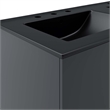 Pemberly Row Modern Wood/Ceramic Double Sink Bathroom Vanity in Gray/Black