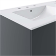 Pemberly Row Modern Wood/Ceramic Double Sink Bathroom Vanity in Gray