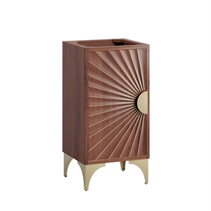 Pemberly Row 18&quot Solid Mango Wood Bathroom Vanity Cabinet in Walnut