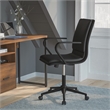 Pemberly Row Faux Leather Swivel Office Chair in Black/Black