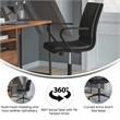 Pemberly Row Faux Leather Swivel Office Chair in Black/Black