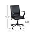 Pemberly Row Faux Leather Swivel Office Chair in Black/Black