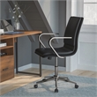Pemberly Row Faux Leather Swivel Office Chair in Black/Chrome