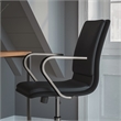 Pemberly Row Faux Leather Swivel Office Chair in Black/Chrome