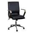 Pemberly Row Faux Leather Swivel Office Chair in Black/Chrome