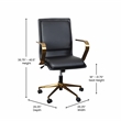 Pemberly Row Contemporary Faux Leather Swivel Office Chair in Black/Gold