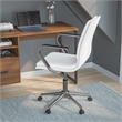 Pemberly Row Faux Leather Swivel Office Chair in White/Chrome