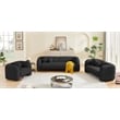 Pemberly Row Modern / Contemporary Black Boucle Fabric Loveseat