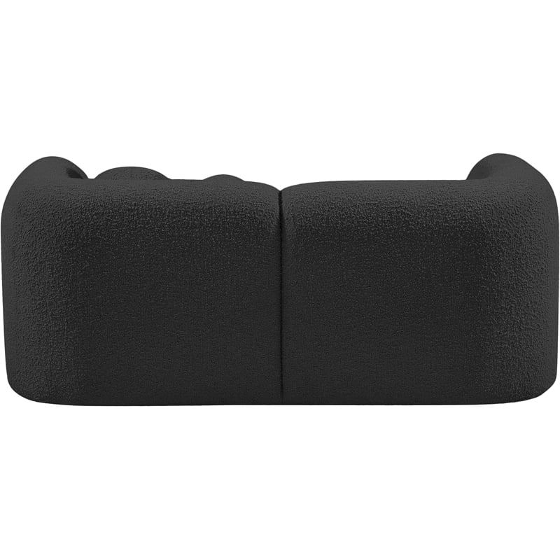 Pemberly Row Modern / Contemporary Black Boucle Fabric Loveseat