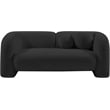 Pemberly Row Modern / Contemporary Black Boucle Fabric Loveseat