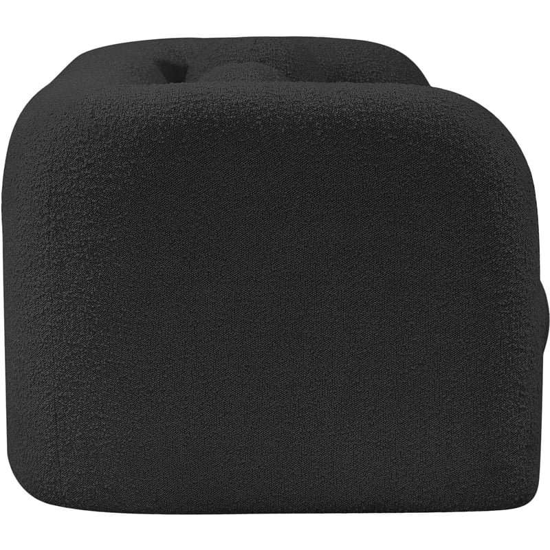 Pemberly Row Modern / Contemporary Black Boucle Fabric Loveseat