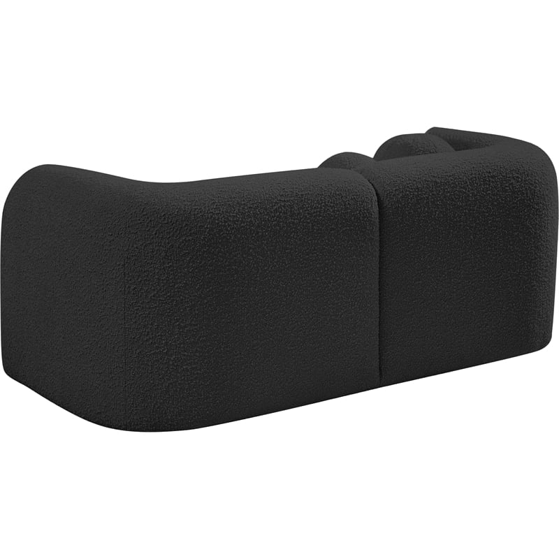 Pemberly Row Modern / Contemporary Black Boucle Fabric Loveseat