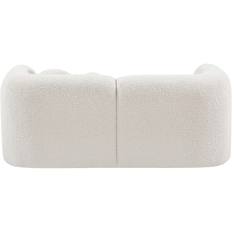 Pemberly Row Modern / Contemporary Cream Boucle Fabric Loveseat