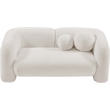 Pemberly Row Modern / Contemporary Cream Boucle Fabric Loveseat