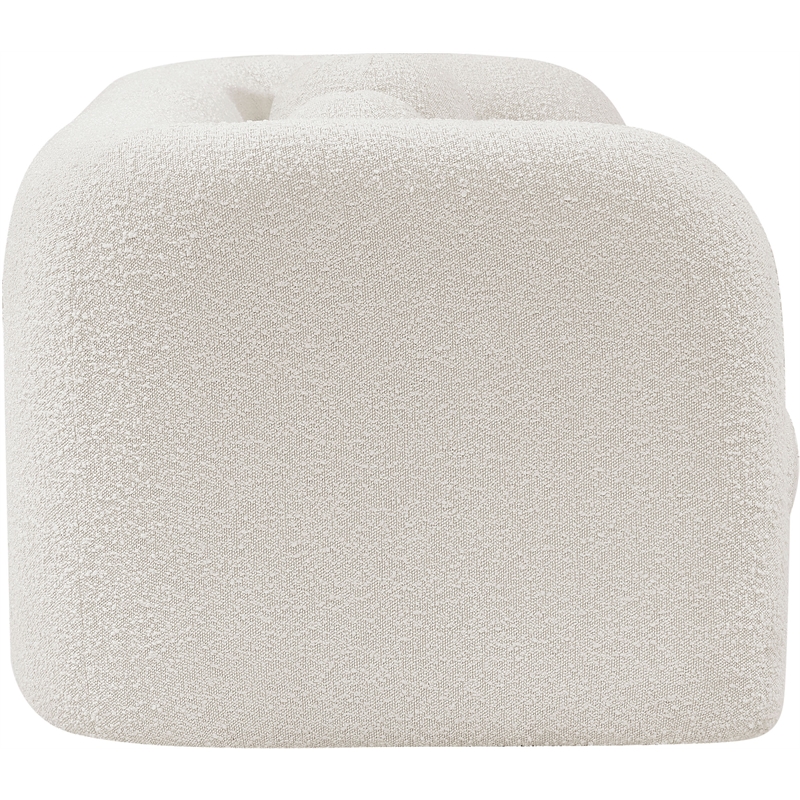Pemberly Row Modern / Contemporary Cream Boucle Fabric Loveseat