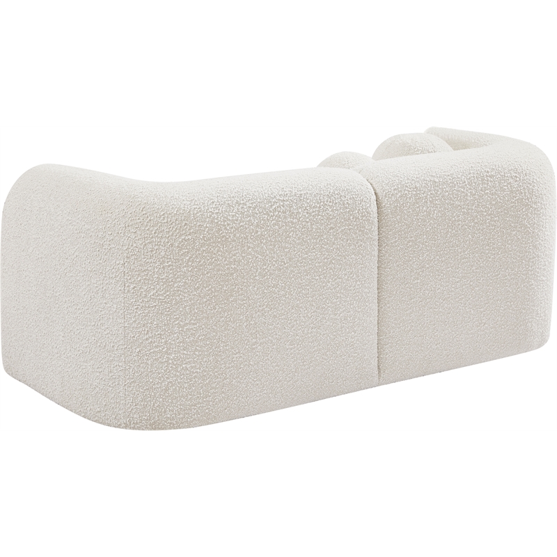 Pemberly Row Modern / Contemporary Cream Boucle Fabric Loveseat