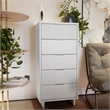 Pemberly Row Contemporary Tall & Narrow Engineered Wood Dresser in White