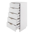 Pemberly Row Contemporary Tall & Narrow Engineered Wood Dresser in White