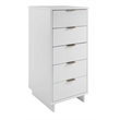 Pemberly Row Contemporary Tall & Narrow Engineered Wood Dresser in White