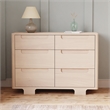 Pemberly Row Contemporary 6 Drawer Changer Dresser in Washed Natural