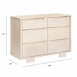 Pemberly Row Contemporary 6 Drawer Changer Dresser in Washed Natural